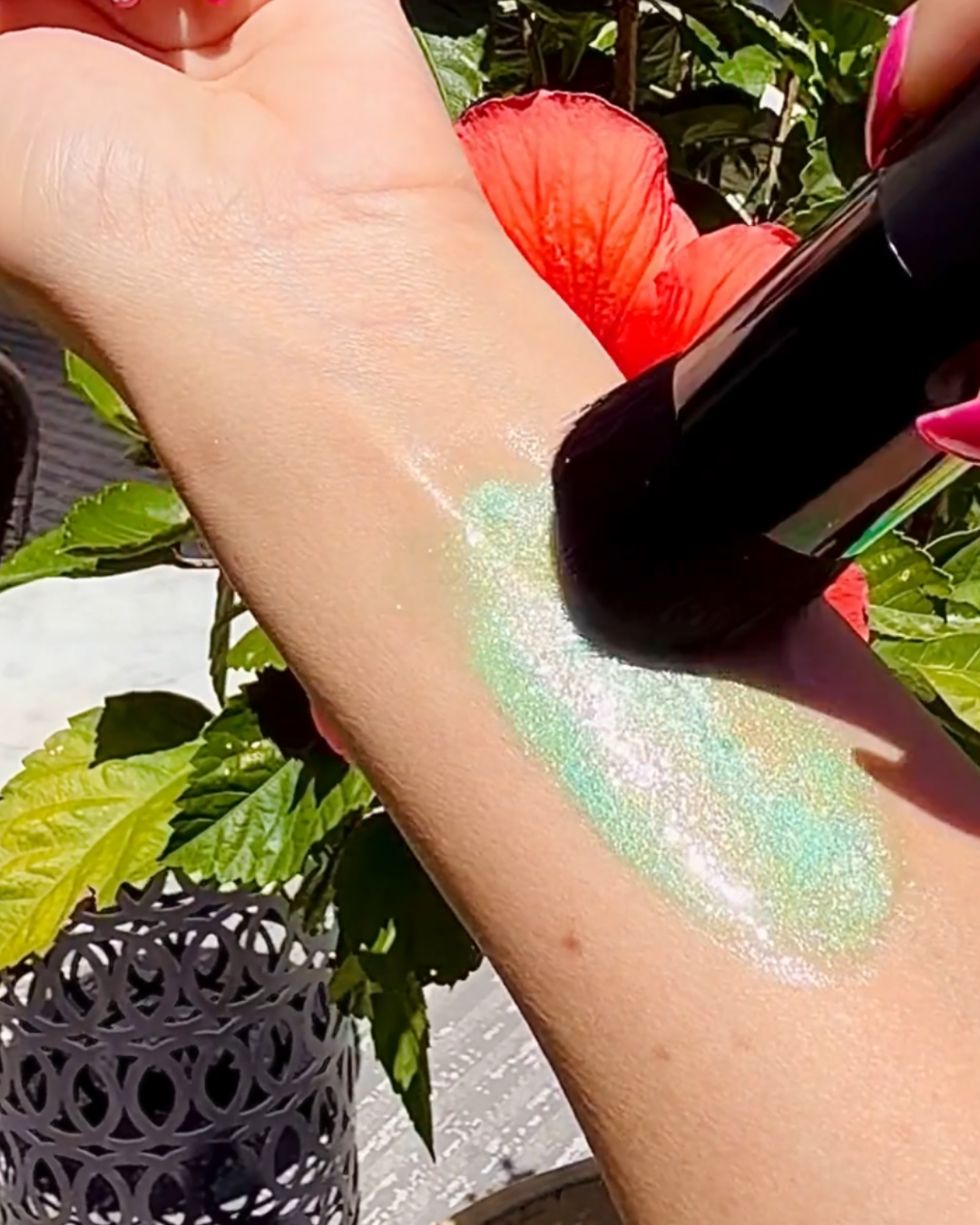 shimmering in direct sunlight